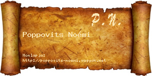 Poppovits Noémi névjegykártya